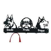 Colgador de correas con 3 mascotas